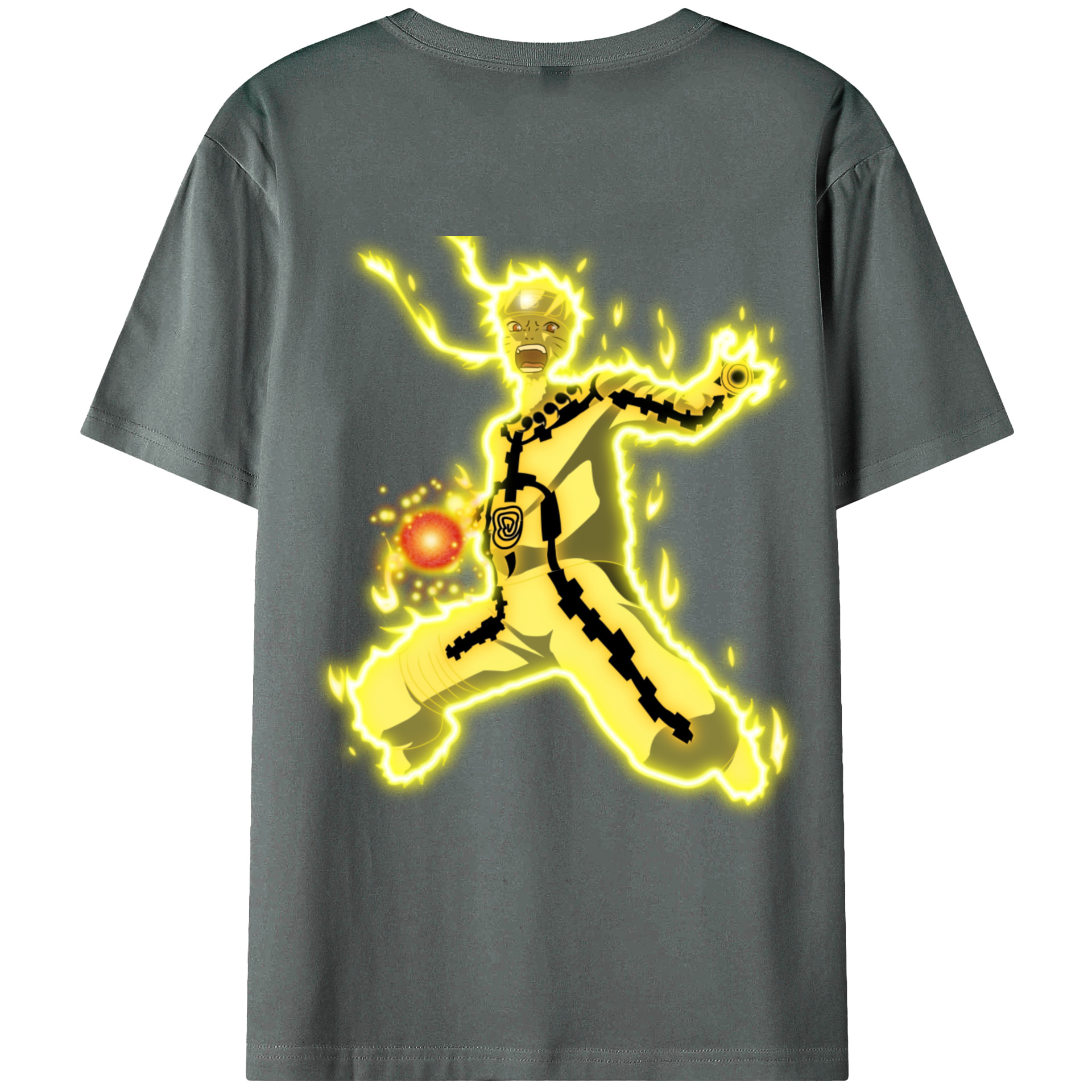 （画像用） NARUTO -ナルト- うずまき ナルト Uzumaki Naruto 綿100％半袖Tシャツ（背面プリント）